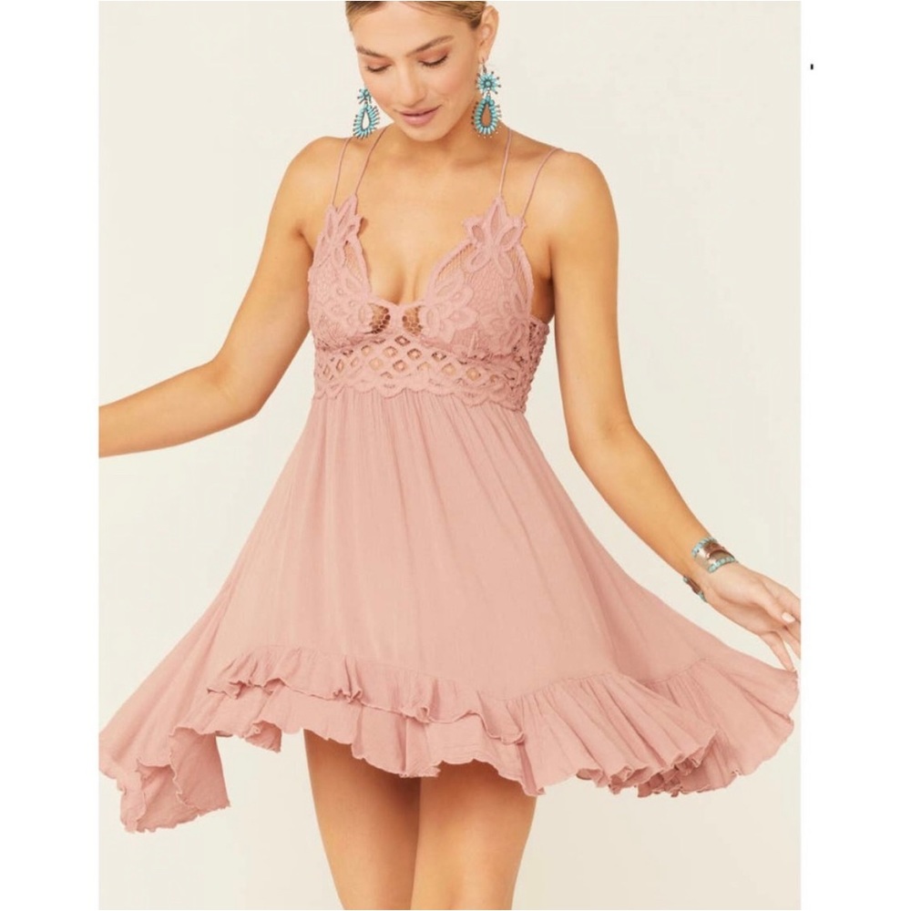 Free People Adella Slip Mini Dress in Rose | Small